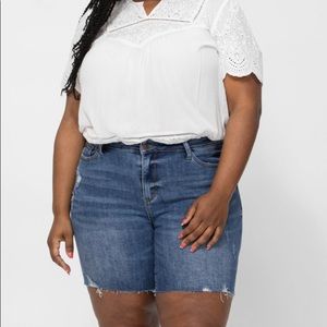HIGH WAIST MID-THIGH SHORTS PLUS SIZE